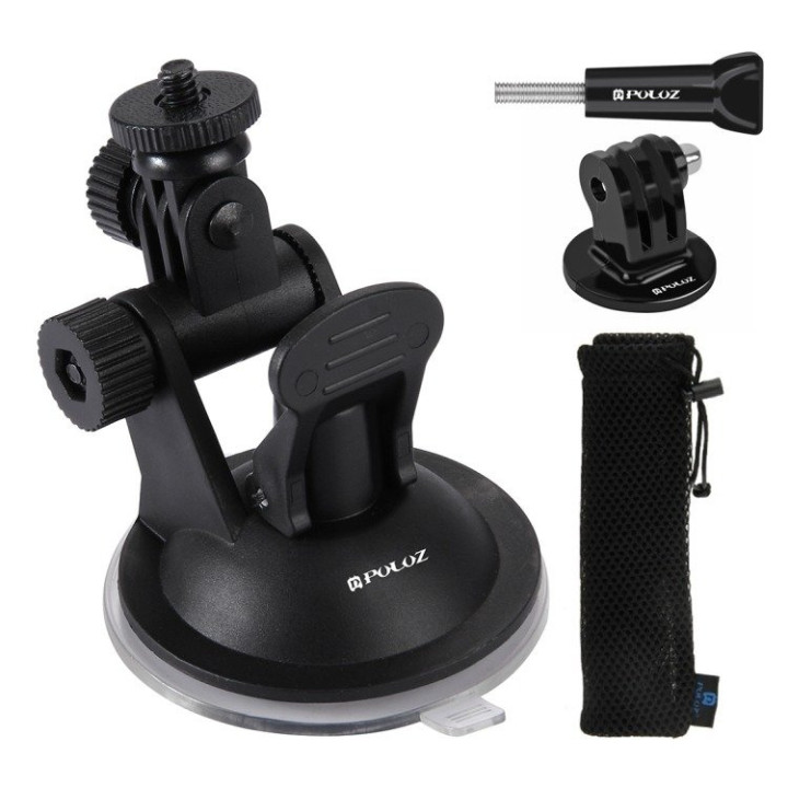 Puluz PU51 Car Windshield Mount for Sports Cameras (Compatible with Osmo Action 5 Pro, Insta360 X5, GoPro)