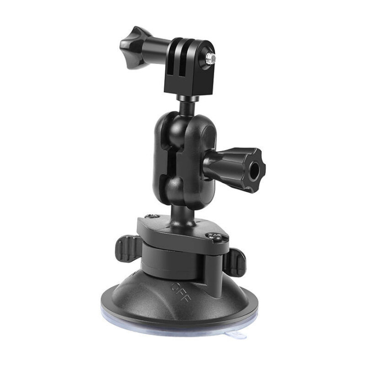 PULUZ Suction Cup Mount for Sports Cameras (DJI, GoPro, Insta360) PU545B Black