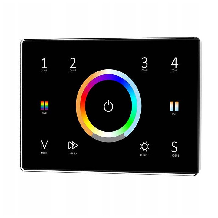 Panel de control remoto RF de 4 zonas serie Tuya SD 230V negro