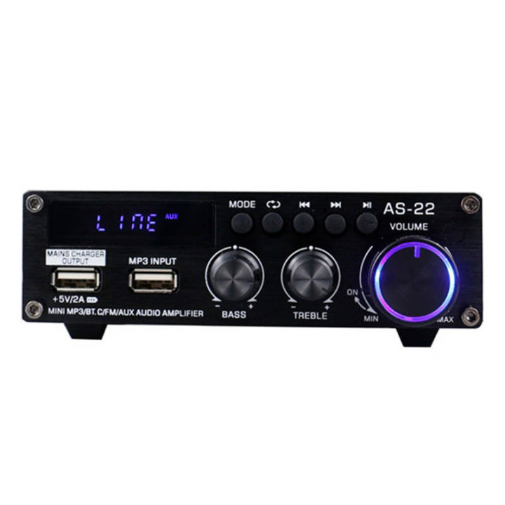 Аудиоусилитель Blitzwolf AS-22, 45Вт, Bluetooth 5.0, USB + пульт ДУ (черный)