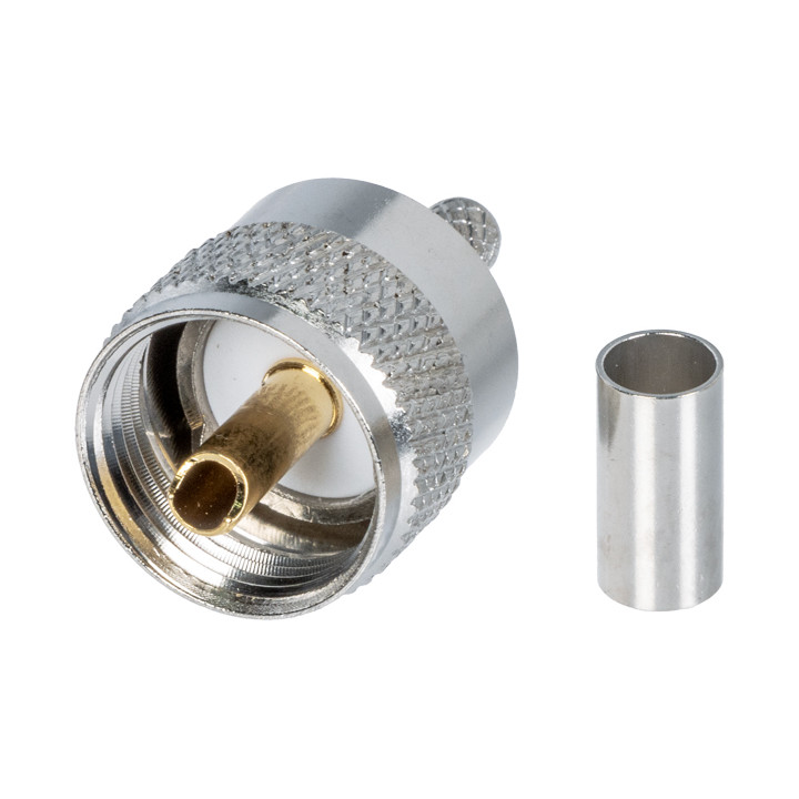 Conector macho UHF(UC1)-W/ZAC-RG58 UHF para cable coaxial RG58, 50 ohmios
