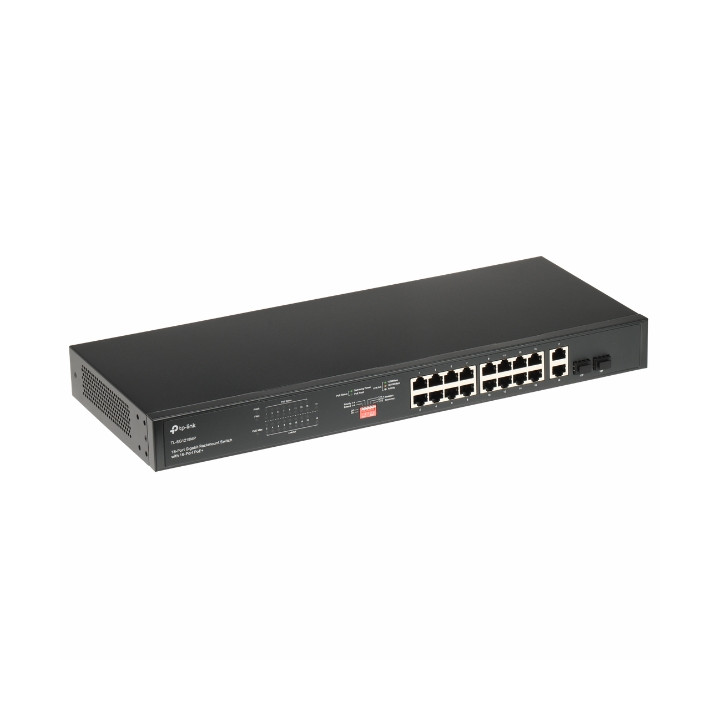 TP-LINK TL-SG1218MP 18-портовый гигабитный неуправляемый PoE+ коммутатор с 16 портами PoE+, бюджет 250 Вт, для монтажа в стойку