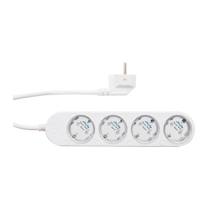 Shelly Power Strip 4 Gen4 Smart Power Strip with 4 Schuko Outlets, Zigbee/Matter, 12A