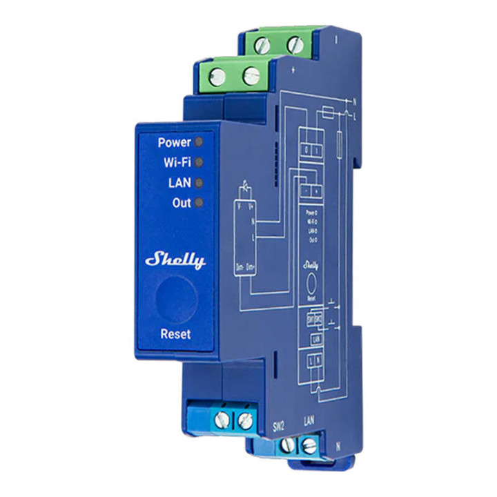 Shelly ProDim0/1-10VPM Dimmer 0/1-10V PM Lighting Controller, WiFi/Bluetooth