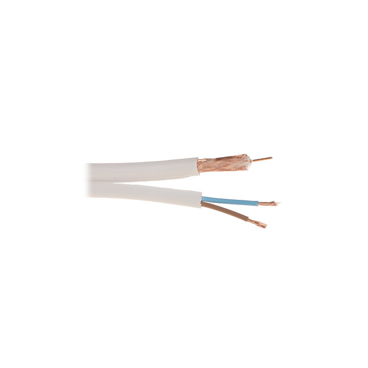Cable Coaxial CCTV RG-59+2X0.75/200 200m – RG59 Siamés con Alimentación para Cámaras de Seguridad
