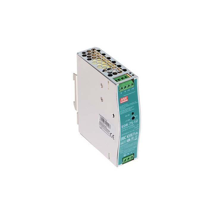 MEAN WELL EDR-75-12 75.2W 12V 6.27A DIN Rail Power Supply