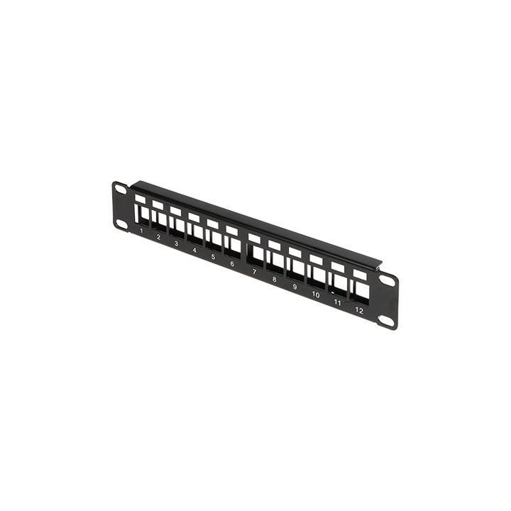 Panel de conexión RJ45 de 12 puertos Keystone PP10-12/K de 10 pulgadas