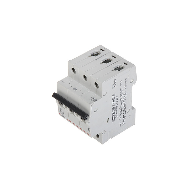 MCB RX 6000 - 3P - 400V - 16 A - Courbe B - jeu de barres d'alimentation type broches/fourches