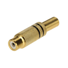 Conector hembra RCA CINCH-G/MET-V2 - Montaje en chasis de metal plateado