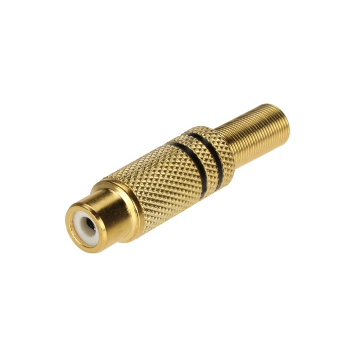 Conector hembra RCA CINCH-G/MET-V2 - Montaje en chasis de metal plateado