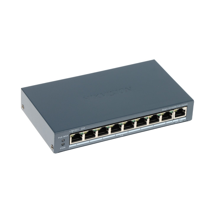 Hikvision DS-3E1309P-EI(B) Commutateur PoE intelligent Gigabit à 8 ports