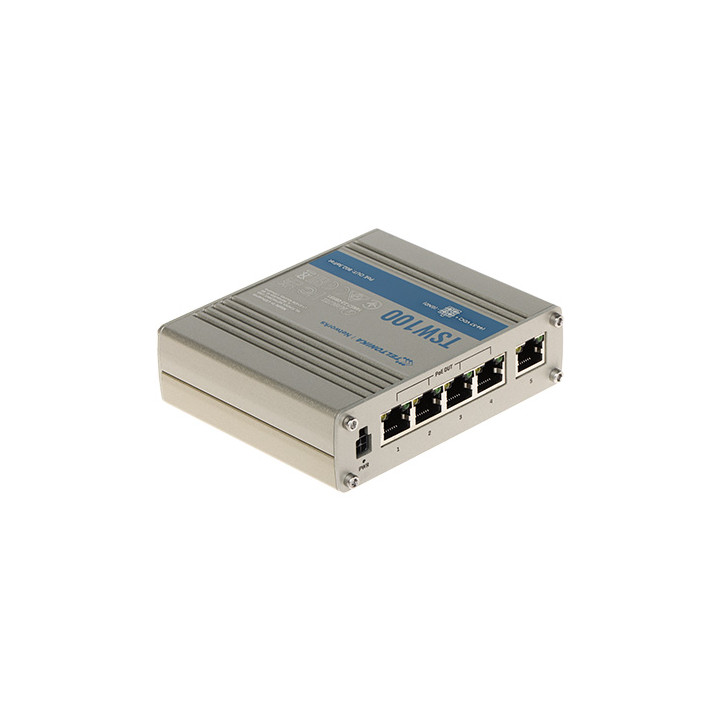 Teltonika TSW100 Industrial PoE Switch, 5 Ports (4 PoE)
