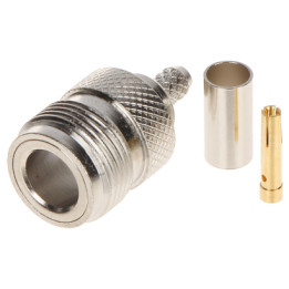 Conector coaxial N-G/ZAC.RG-58, engarzado hembra tipo F para cable RG-58