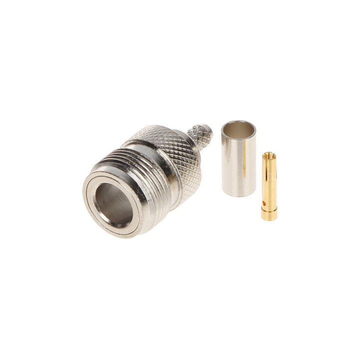 Conector coaxial N-G/ZAC.RG-58, engarzado hembra tipo F para cable RG-58