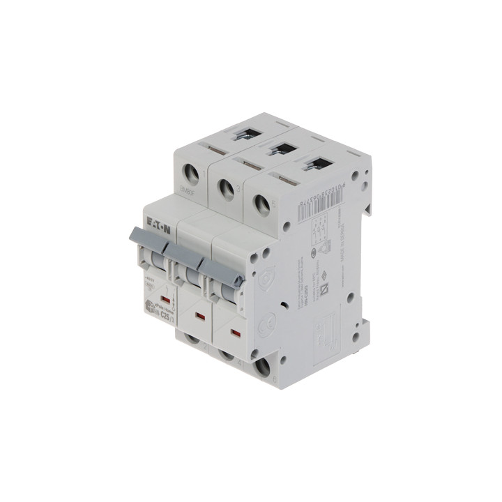 EATON HN-C25/3 25A 3-Pole C Curve Miniature Circuit Breaker (MCB)