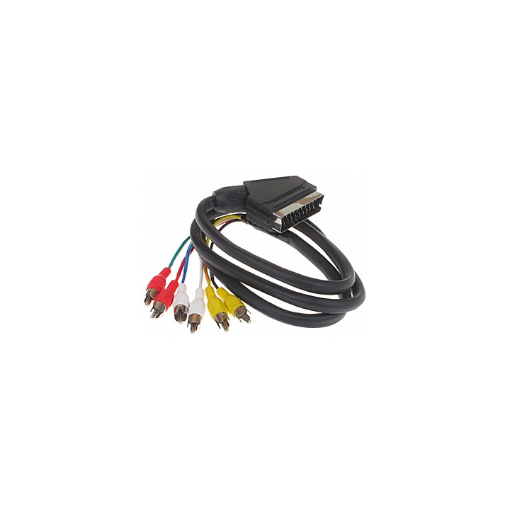 Cable de audio RCA EURO/6CINCH de 1,2 m - 6x RCA macho a 6x RCA macho para conexión estéreo/AV