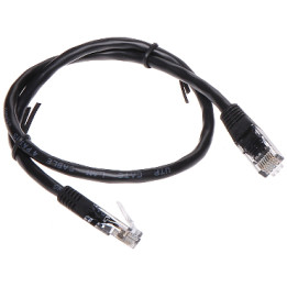 Cable de conexión Ethernet RJ45 Cat6 0,5 m negro - Cable de conexión de red