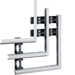 Hager BKIS 25 Flat Angle Fitting, 2x80mm Lid, Steel, RAL 9016