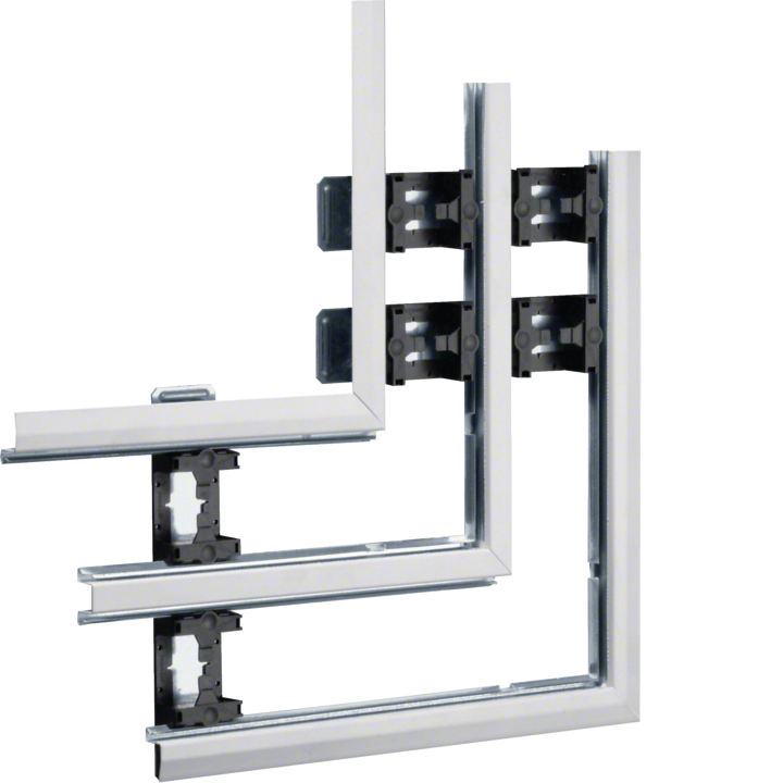 Hager BKIS 25 Flat Angle Fitting, 2x80mm Lid, Steel, RAL 9016