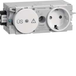 Hager GS12009016 Socket-Outlet with Surge Protection, WAGO C-Profile, Traffic White