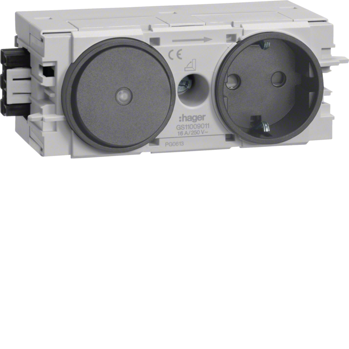 Hager GS11009011 Socket-Outlet with Switch, Wago C-Profile Terminals