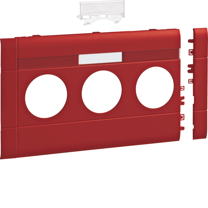 Hager GB10031K3020 3-Gang Socket Front Plate, BR 100 LF, Red