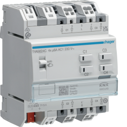 Hager TYA624C KNX Output Module for 4 Shutters/Blinds 230V