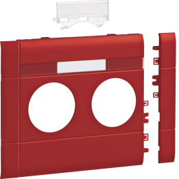 Hager GB100213020 2-Gang Socket Front Plate, BRH 100, Red