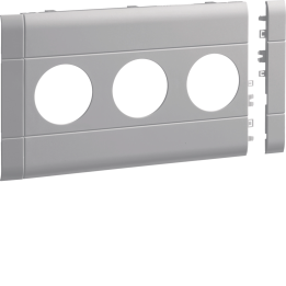 Hager GB120307035 3-Gang Socket Front Plate, BRA/H/S 120, Light Grey