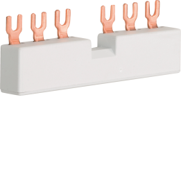 Hager KD302M Busbar for 2 Motor Starters, 3P, Fork 10 mm²