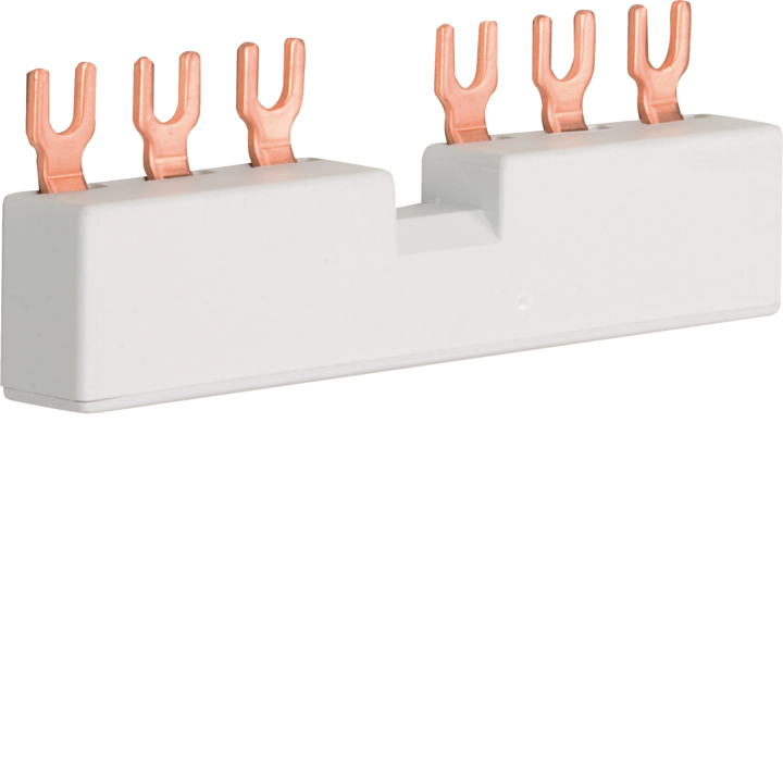 Hager KD302M Busbar for 2 Motor Starters, 3P, Fork 10 mm²