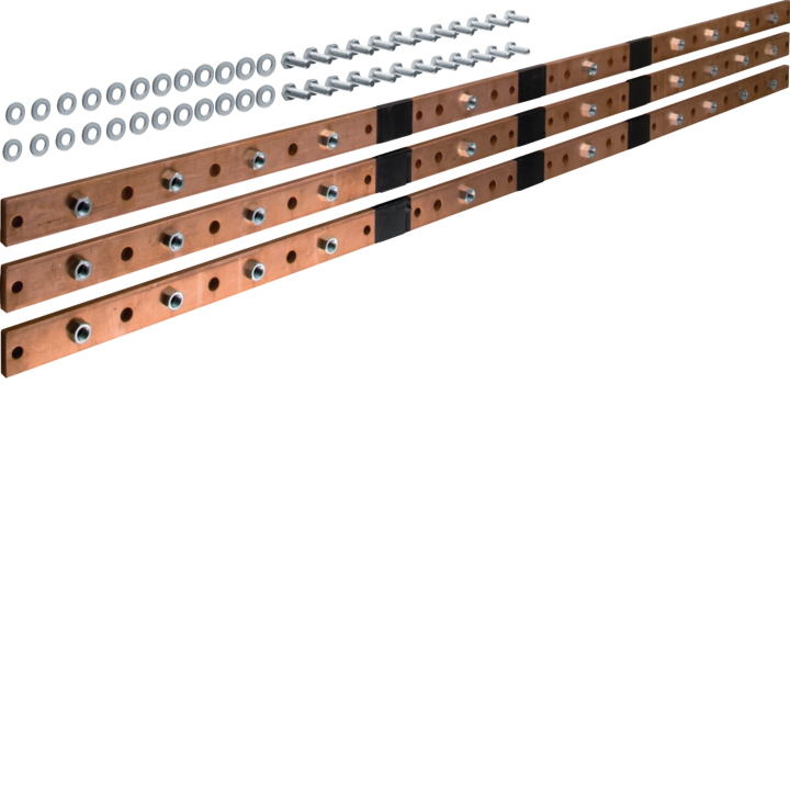 Hager UM10M Busbar, Universal, 40x10mm, 6 Sections