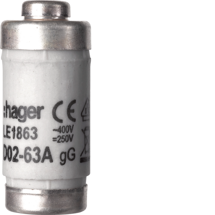 Hager LE1863 Fuse D02 E18 63A 400V gG with indicator