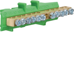 Hager KM11E Brass Earth Terminal, 5x10mm² / 5x16mm², 11 Positions