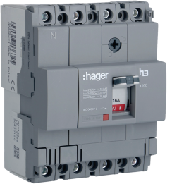 Hager HDA017L MCCB x160 4P 16A 18kA