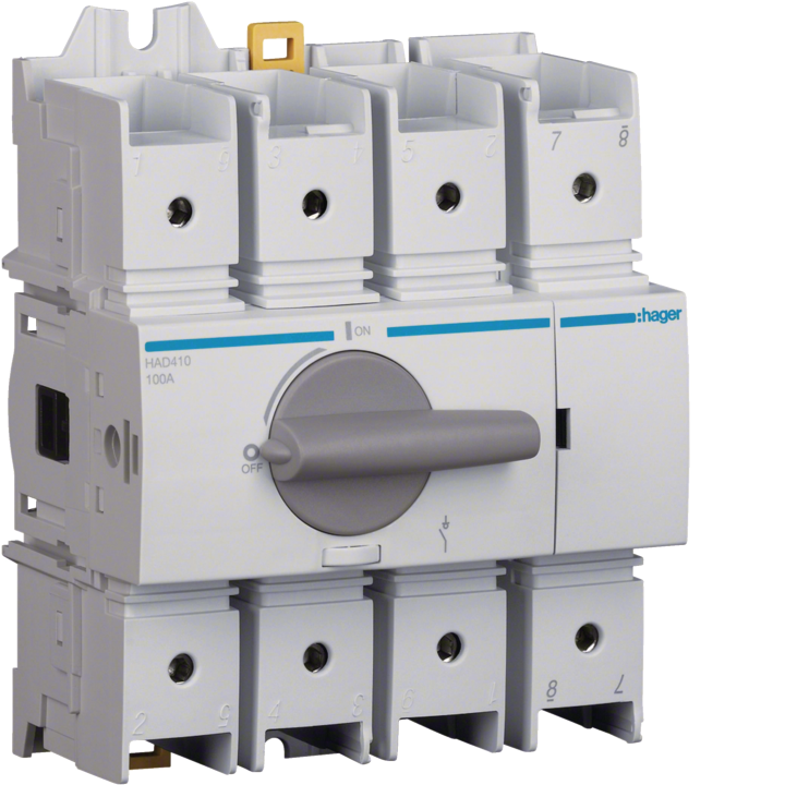 Hager HAD410 Load Break Switch 4P 100A