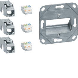 Hager GMKSRJ45C6A3 Connection Module 3x RJ45 Cat.6a