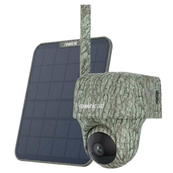 REOLINK RL-GO-SERIES-G450-SOLARKIT-CAMO Kit de cámara de seguridad solar de 4MP con 2K QHD, visión nocturna en color, detección 