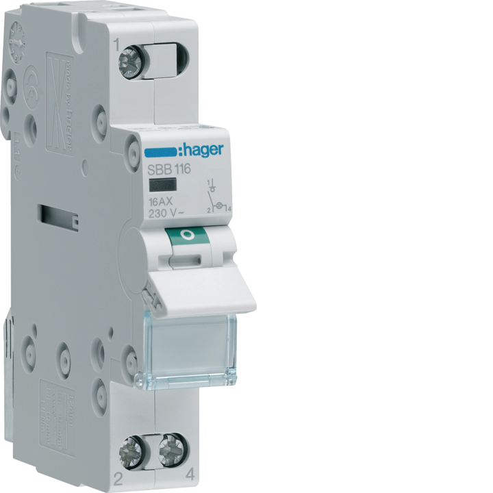 Hager SFB116 1P 16A Interruptor Seccionador