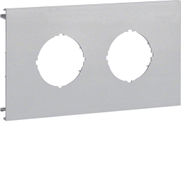 Hager L87317035 Pre-cut Lid 2gang, Light Grey (RAL 7035) for BR70130