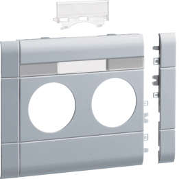 Hager GB10021LAN Frontplate 2-gang Socket BRH 100 LF Aluminium