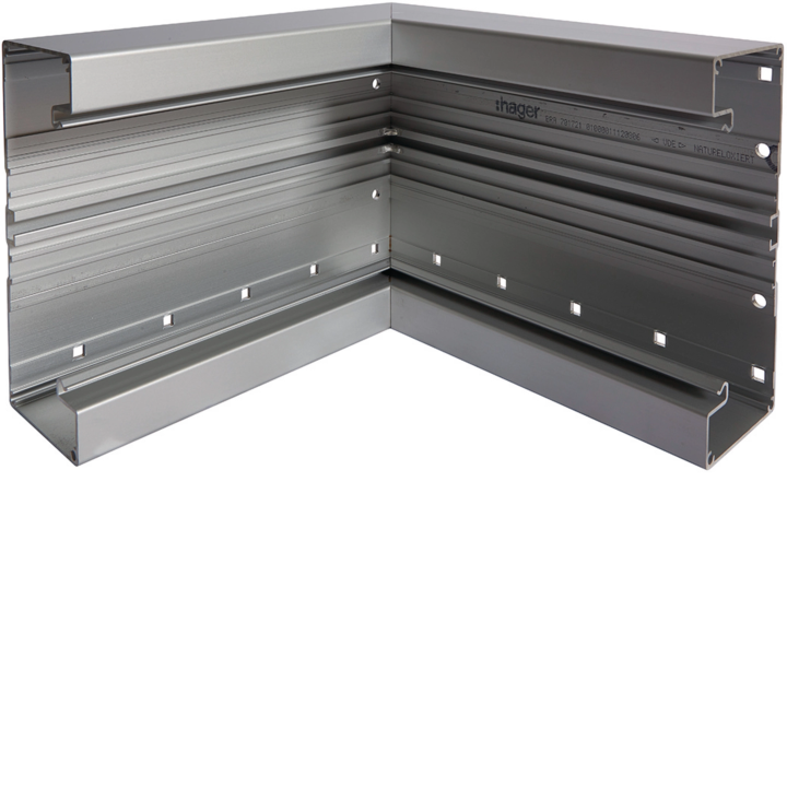 Hager R9711ELN Internal Corner for Cable Trunking, Natural Anodised Aluminium