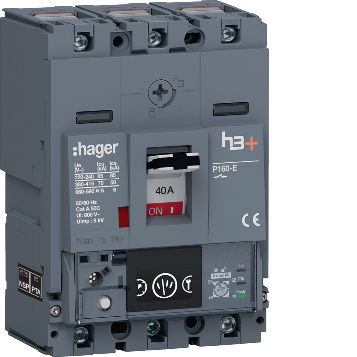 Hager HES040NC MCCB 3P 40A 70kA