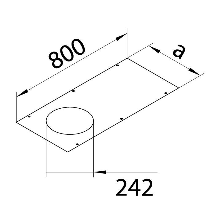 Hager BKAD400800R2 Round Cover 242mm for BKF/BKW 400x800