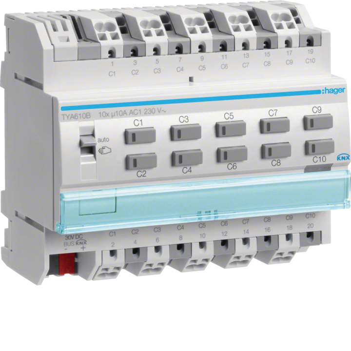 Hager TYA610B KNX Output Module 10x 10A/230V~