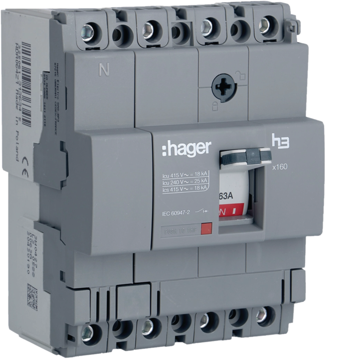 Hager HDA064L MCCB 4P 63A 18kA