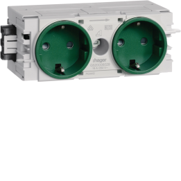 Hager GS20006029 Socket-outlet 2-gang Wago C-Profile Green