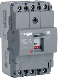 Hager HDA020L MCCB 3P 20A 18kA