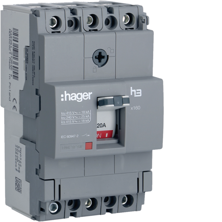 Hager HDA020L MCCB 3P 20A 18kA