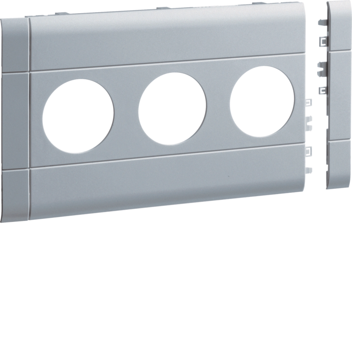 Hager GB12030LAN Frontplate 3-Gang Socket 120 Aluminium